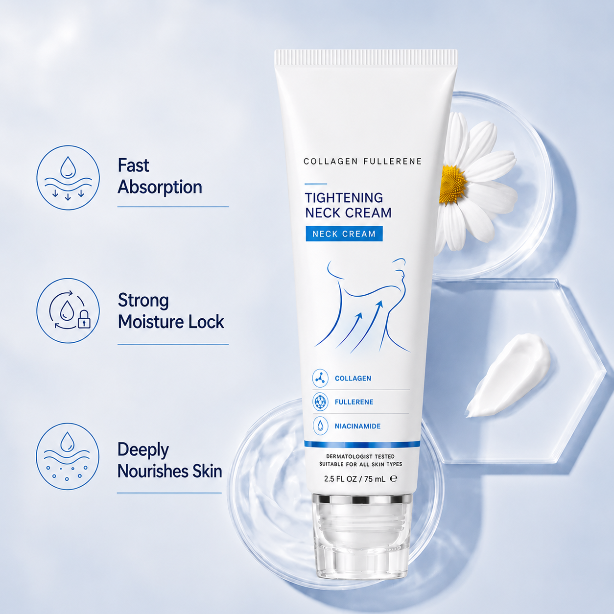 ✨Instant Neck Lift Cream — 🧴 Infused with Retinol & Hyaluronic Acid | Firms the Neck, Reduces Wrinkles & Double Chin