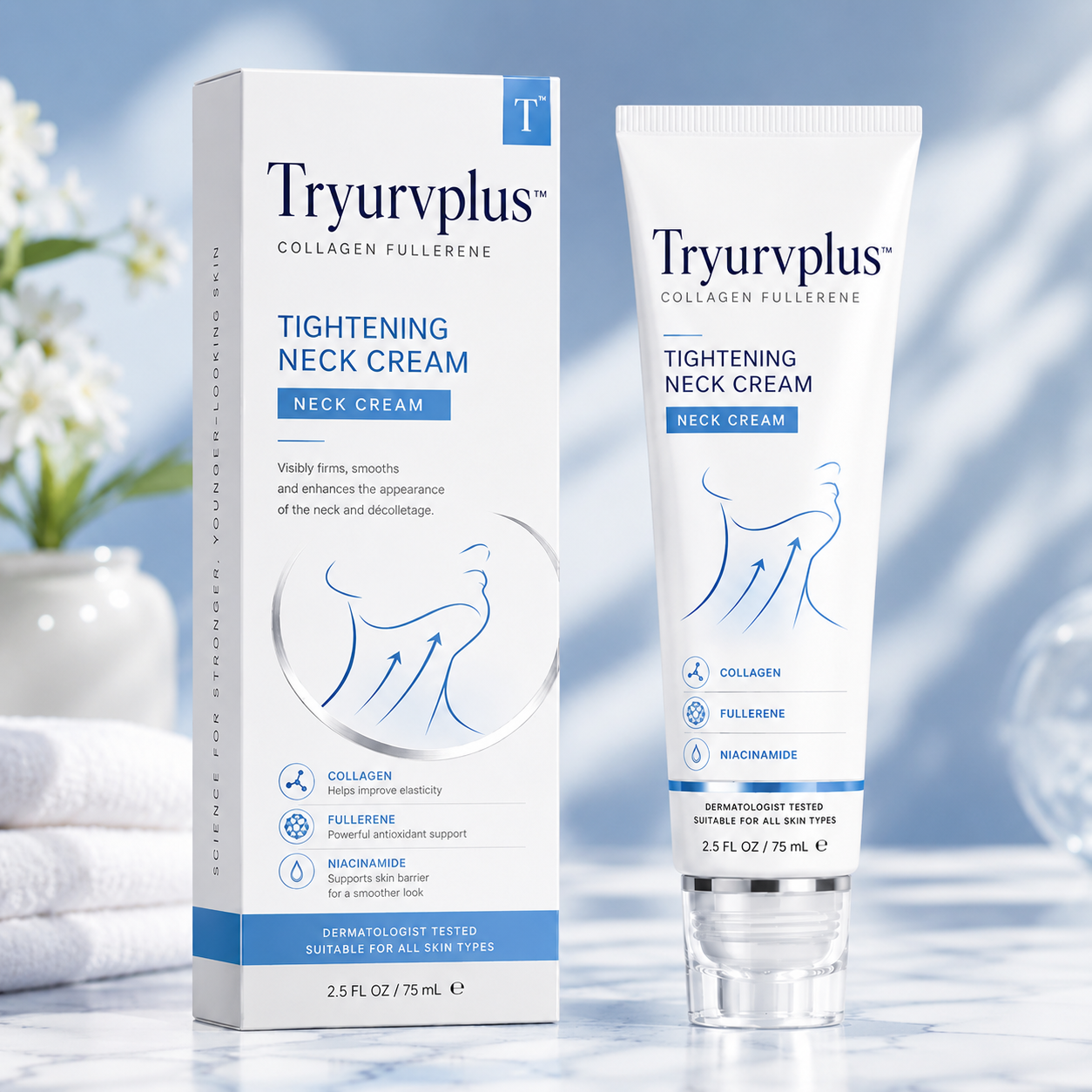 ✨ Tryurvplus™ Instant Neck Lift Cream  — 🧴 Infused with Retinol & Hyaluronic Acid | Firms the Neck, Reduces Wrinkles & Double Chin