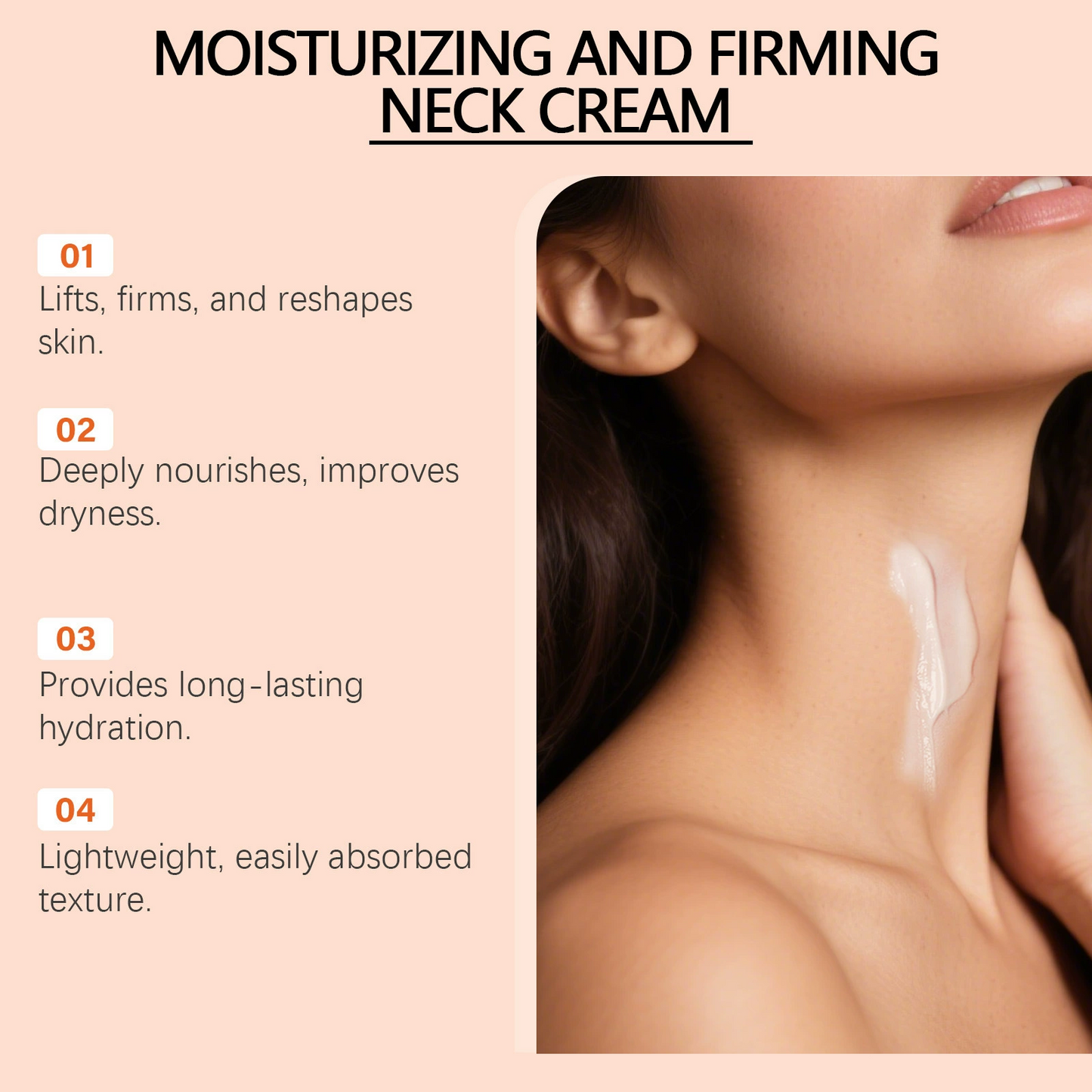 Facial wrinkle cream, which firms the face and neck skin, is also a moisturizing cream and a unisex neck cream
