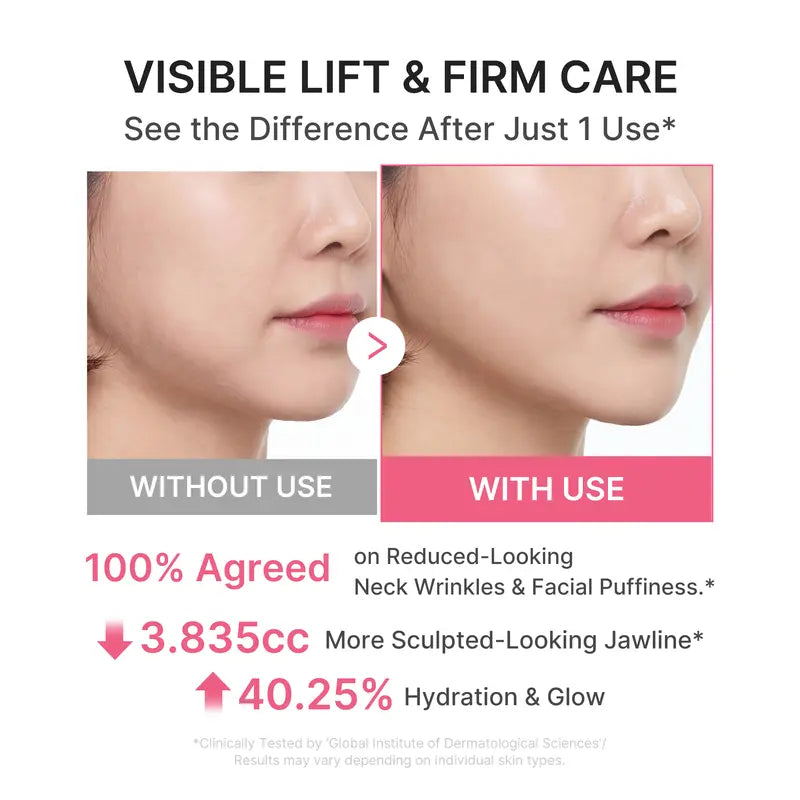 PDRN Collagen Gua Sha Neck Wrinkle Cream | Built-In Gua Sha Massager with Volufiline 5% + PDRN | Firming, Contour Care for the Look of Fine Lines, Jawline, Neck, Décolleté