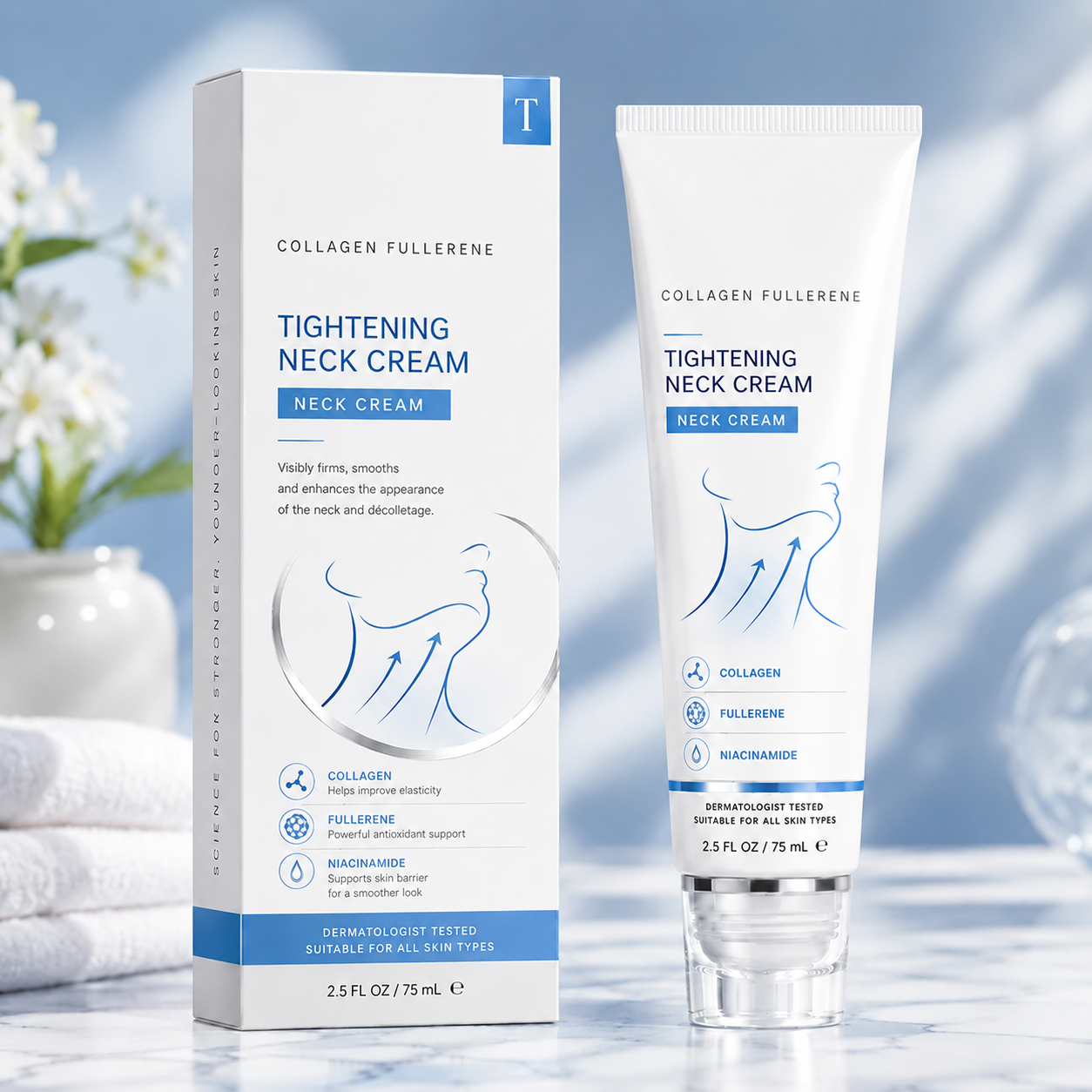 ✨Instant Neck Lift Cream — 🧴 Infused with Retinol & Hyaluronic Acid | Firms the Neck, Reduces Wrinkles & Double Chin