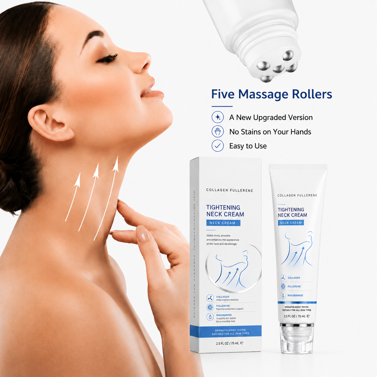 ✨Instant Neck Lift Cream — 🧴 Infused with Retinol & Hyaluronic Acid | Firms the Neck, Reduces Wrinkles & Double Chin