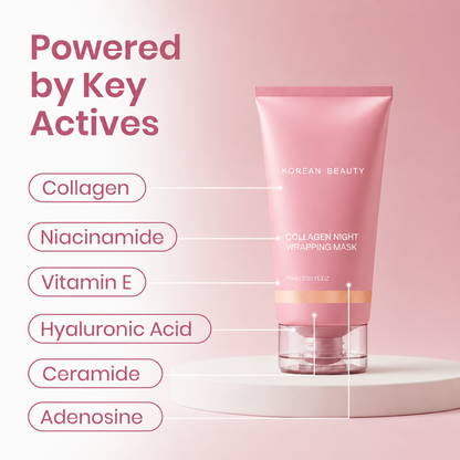 ✨ Collagen Night Wrapping Mask Experience visibly smoother, firmer skin within hours—thanks to our breakthrough formula with 3X more ultra-absorbable collagen.